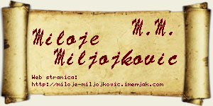 Miloje Miljojković vizit kartica